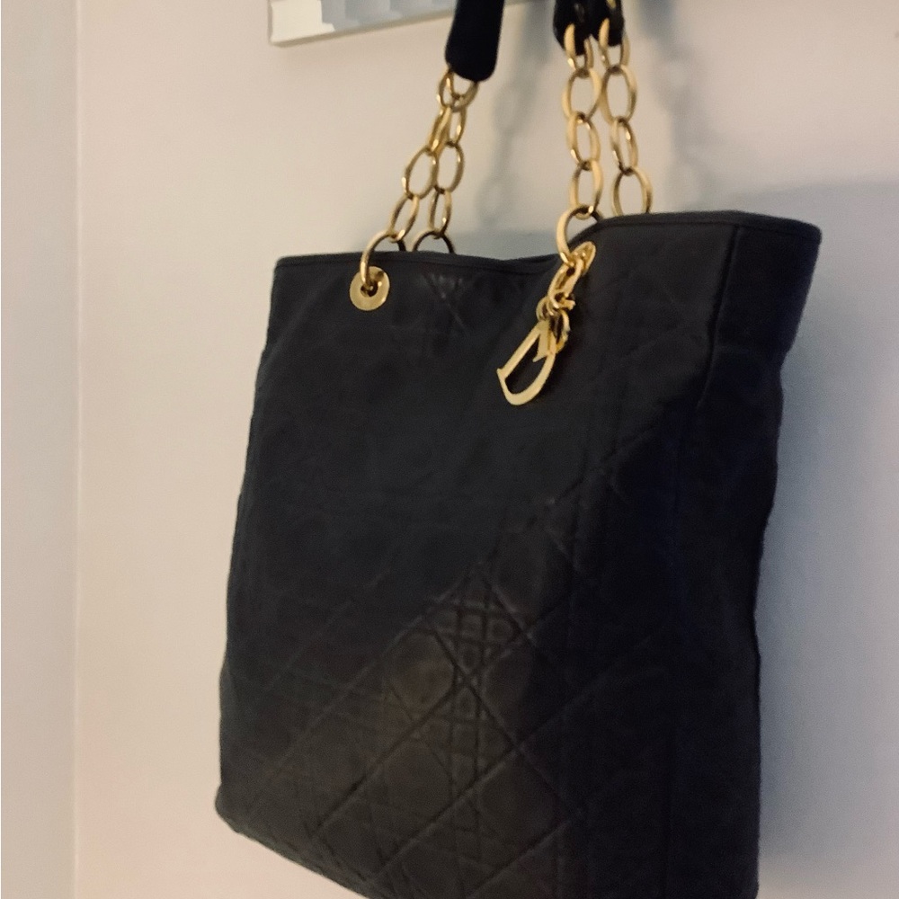 Christian Dior CD  Cannage  Leather Black bag and wallet